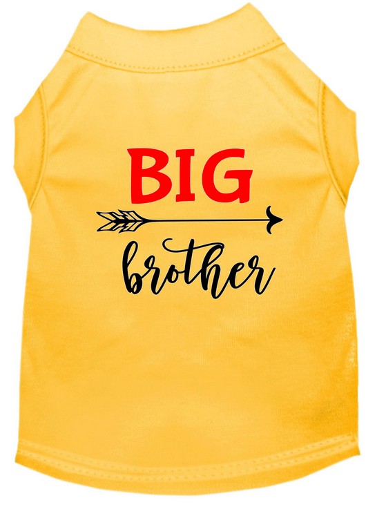 Big Brother Screen Print Dog Shirt Yellow XXL